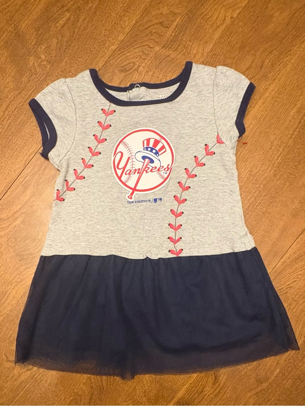 MLB Yankees Grey, Navy & Red Tee Dress